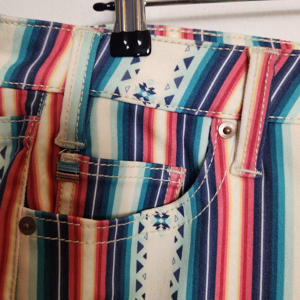 NWT Rock & Roll Denim x Hooey Baby Flare Jeans 28x34 Serape Western‎ Stretch NEW - Picture 13 of 15